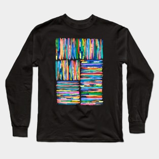 Hand Painted Minimal Stripes Long Sleeve T-Shirt